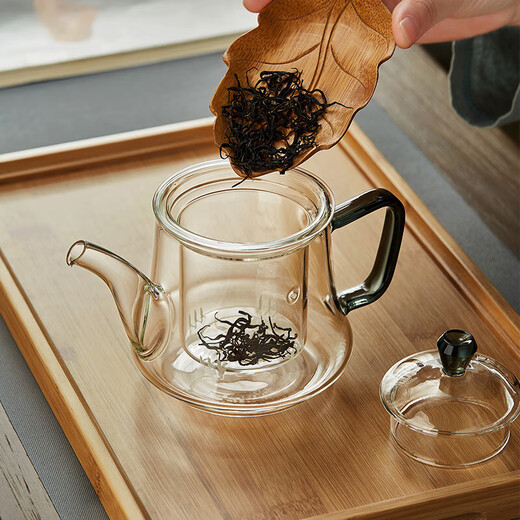 Lvchangming teapot glass tea set high temperature resistant teapot thickened teapot office home teapot 490ml