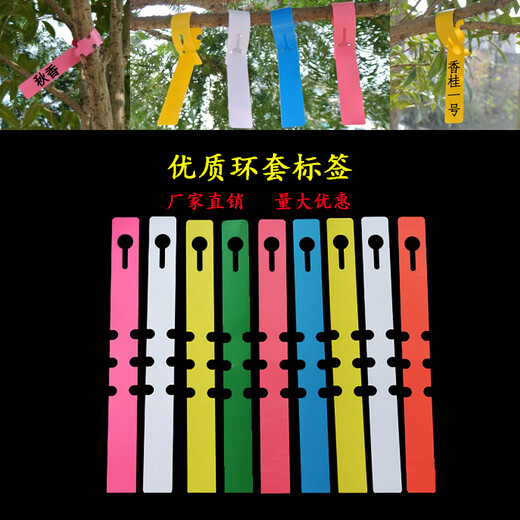 Shipton PVC waterproof ring set flower plant label seedling gardening label plastic orchid label ring buckle tag ring set - pink (100 photos)