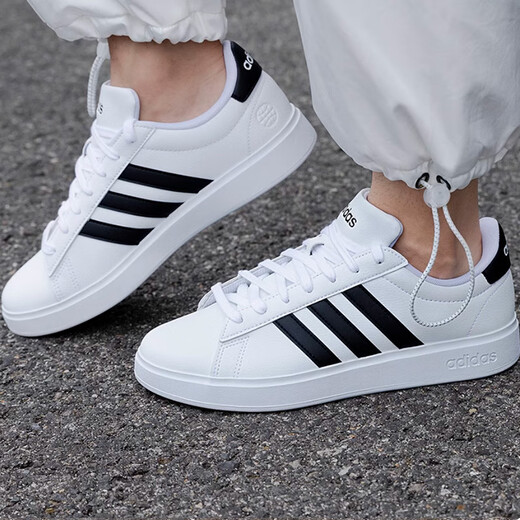 Adidas official ship store men's shoes, new summer three-stripe board shoes, leather sports shoes, wear-resistant casual shoes, men's 9195-white-mainly recommended style 41