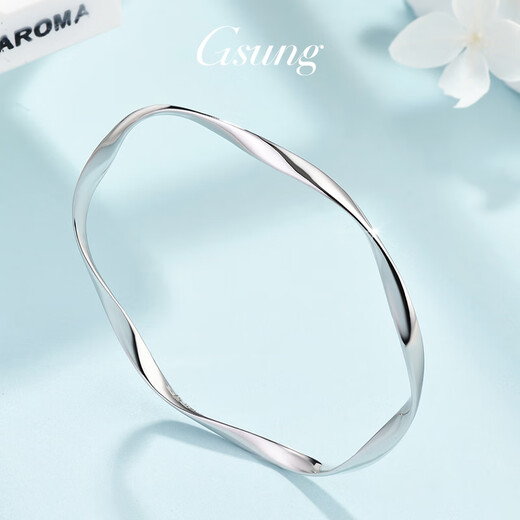 GsunG platinum women's bracelet Möbius ring bracelet new PT950 platinum bracelet women's fashion shiny bracelet PT950 bracelet about 13 grams 54 ring mouth reservation