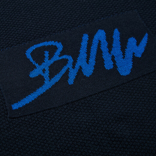 BMW STUDIO【15%桑蚕丝】宝马男装春秋长袖POLO领舒适套头毛衣男 NAVY XL