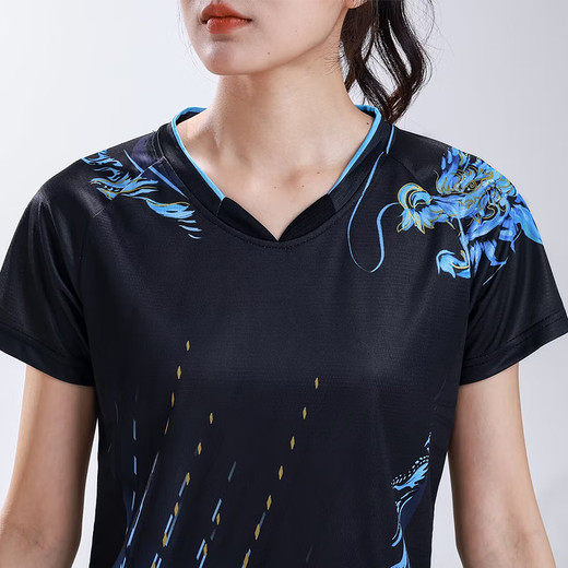 慕蝴蝶乒乓球运动服男套装速干国家队比赛羽毛球女训练球衣 285黑色单衫男+8009黑色短裤 XL 码