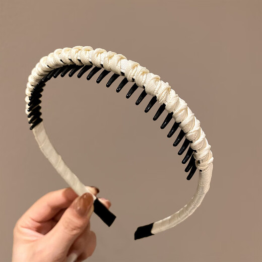 BARY REEF 2024 new style headband for women's face wash, special toothed anti-slip hairpin for hair, traceless broken hair braided headband, black - braided toothed hairband
