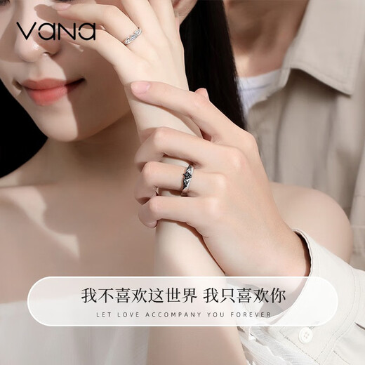 Vana Angel and Demon Silver Couple Ring Open Pair Ring Silver Birthday Gift for Boyfriend and Wife A Pair of Rings