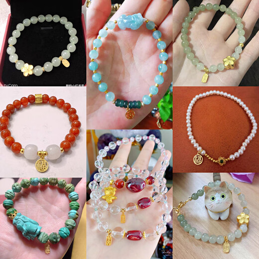 Fat Donglai's same style 18k gold pendant solid ancient method engraved small carry pendant pendant old gold No. 1 blue light bulb 18K gold one piece