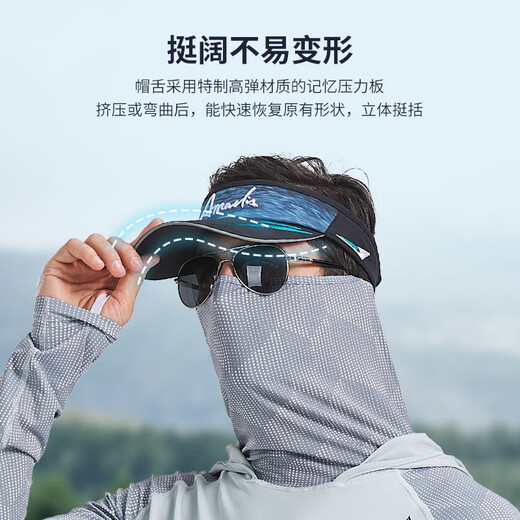 Amadeus Degora Fishing Sunscreen Hollow Top Hat Sunshade Long Tongue Men's Summer Breathable Peaked Hat Luya Fishing Hat Starry Sky Blue One Size