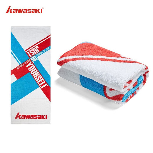 
Kawasaki (KAWASAKI) sports towel group purchase sweat-absorbing net badminton running gym basketball soft sweat towel gift gifts pure cotton towel KTW-983 red and blue 100*40cm