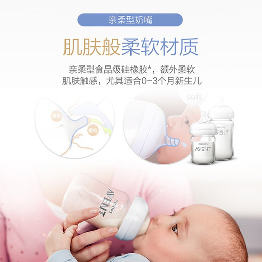 Neue Anyi Philips Weitkaliberglasflasche Neugeborene Fütterungsmittel Anti-Bloating können mit Handhhands-Strohflaschen SCF677/13 Glas 60 ml ausgestattet werden