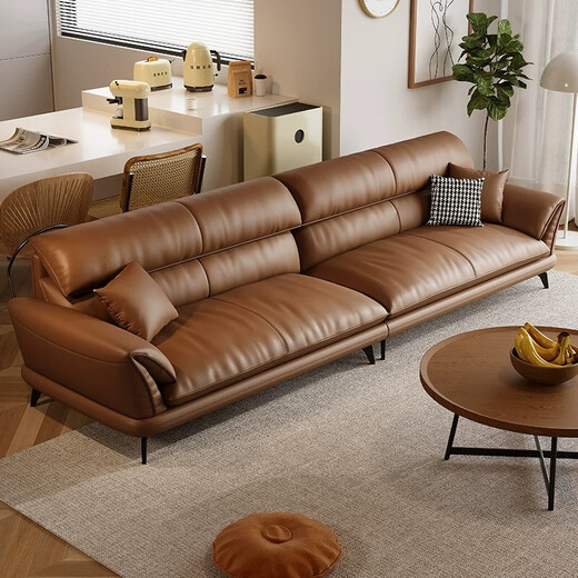 
Pinzu Italian leather sofa Napa leather sofa Living room small apartment straight-row sofa PZ-688 3.6 meters five a