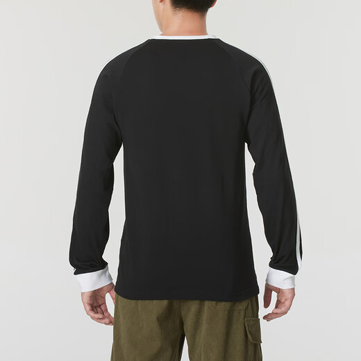Adidas clover Männer- und Frauenkleidung 2025 Sommer neues Paar Slim Long Sleeve T-Shirt Cotton Atmungsfreie lässige Sportbekleidung Schwarz/IA4877 2XL