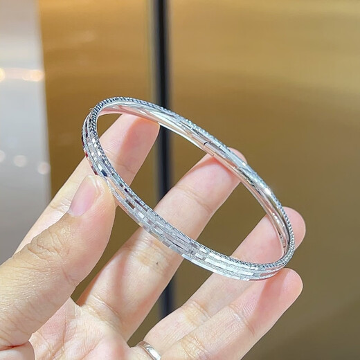 Kaibaolou pt950 platinum bracelet imperial concubine oval platinum bracelet bracelet frosted bright surface PT999 Mother's Day gift 16.26g No. 52 double sand style