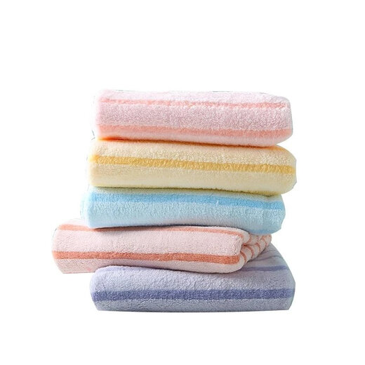 Towel for women bathing and men's adult household coral velvet face towel, strong water absorption and fast drying, 4 pack, light blue + light pink + beige + light purple Home