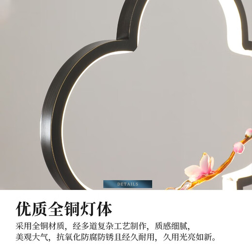 灯乔全铜新中式小吊灯餐厅玄关灯走廊书房灯创意简约卧室床头灯671 单头小吊灯-左-吊杆款-暖光