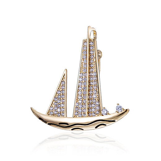 Qlady men's fashion brand brooch sailing brooch lapel pin suit corsage high-end women's accessories birthday company gift