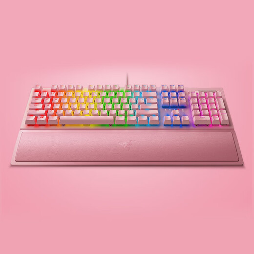 Razer Black Widow Spider V3 Fantasy Color Mechanical Keyboard Wired Keyboard Game Keyboard 104 Key Wrist Rest V3 Pink Crystal Green Axis (with Wrist Rest)