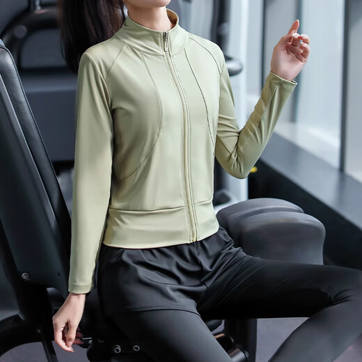 Bo Na Ling Women's Yoga Wear Three-piece Fitness Wear Running Sports Suit Women's Pilates Training Quick-Drying Wear Yoga Wear Black + Green Jacket L Recommended 110-135 Jin Jin equals 0.5 kg