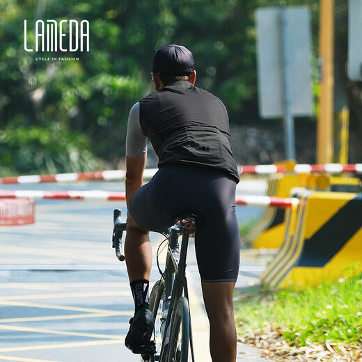 Lampada bicycle road bike riding vest spring and summer quick-drying cycling clothing windproof vest for men and women black XL