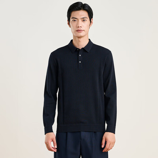 Hengyuanxiang Peasted Pure Cardigan Men's Autumn and Winter Color sólido Camiseta de manga larga suéter casual suéter para hombres azul marino 2xl /185 /100a