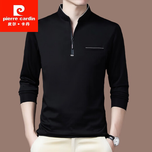 Pier Cardin Camiseta de manga larga Hombres de alta gama Semi-Semi-Zipper Sitio de algodón puro Sweinsing Sweins y otoño Nuevo camisa base de alta gama 6625 Upper Green 180/2XL150Jin [Jin equivale a 0.5 kg] -170Jin [Jin equivale a 0.5 kg]