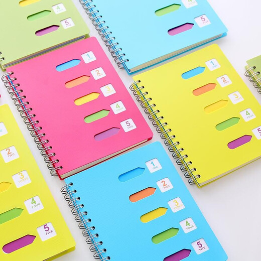 Cuaderno de fajh con etiqueta de clasificación A5 bobina libro color espiral libro engrosado pp Oficina clasificación nota de papel cuaderno b5 gran tamaño a5 tamaño mediano 14cm*21cm verde militar 687