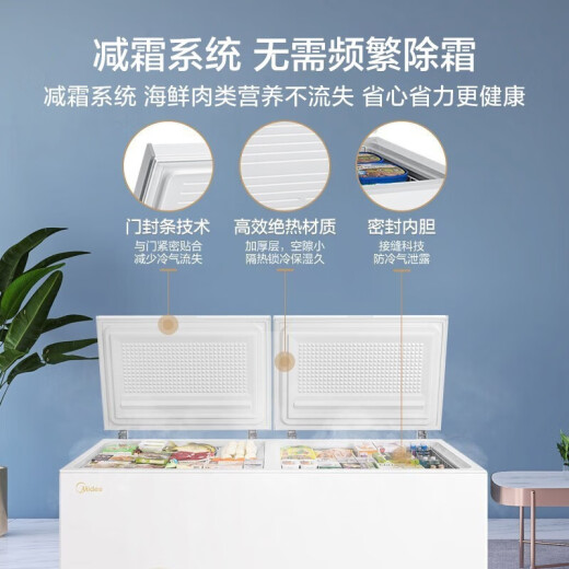 Refrigerador de refrigerador de gran capacidad de MIDEA y congelación Conversión de temperatura única Refrigerador horizontal de ahorro de energía y ahorro de electricidad Aproximadamente 2 metros Freezer BD/BC-719DKM (E) 719L Control de temperatura mecánica