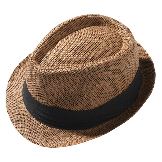 Ruizhi, male and female universal summer hat, middle-aged sun hat, middle-aged and elderly top hat, travel, straw woven straw hat, elderly M01 brown M(56-58cm)
