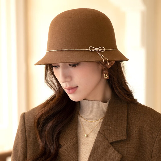 Xiangxue Yuxiu Wolle Hut für Frauen im Herbst und Winter 2025 Neues französisches Top-Hut weiblich elegantes, vielseitiger Eimerhut