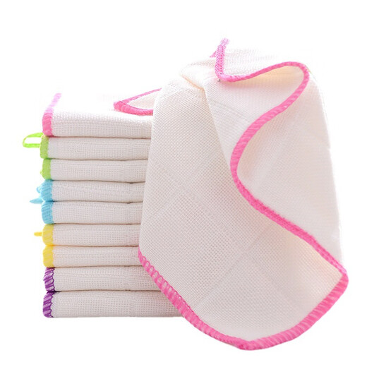 OYLCO anti-oil gauze oil removal white dishcloth kitchen restaurant cleaning rag absorbent small white towel four-layer square grid mixed color 6 pieces upgraded thick 30*30cm (about)