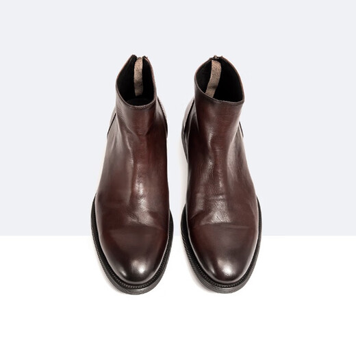 Botas de hombres de Chelsea Tykt Otoño e Botas de invierno Hombres [Top Cayer Cow Wide] Botas cortas de cuero caliente Botas Británicas Martin Men Negro 38