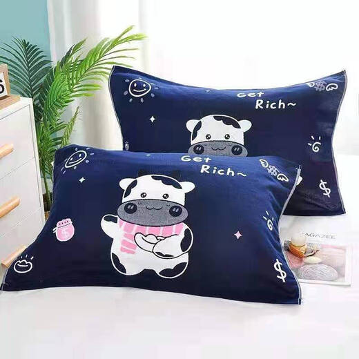 A pair of light luxury pillow covers, black stain-resistant and non-fading pillow covers, cartoon adult pillow covers, student Douyin celebrity, feather black pair