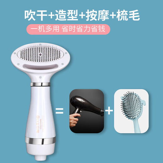 Little Sweat Pet Hair Blowing Artifact Hair Blowing Comb Dog Hair Blowing Machine Integrated Hair Dryer Teddy Hair Blowing Comb Beauty Special [One-click Hair Removal] Luxury Silver