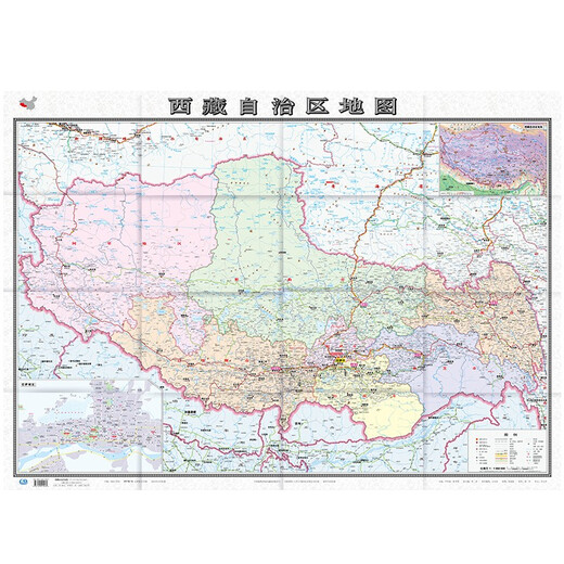 2021新版西藏自治区地图行政区划详细交通线路高速国道县乡道拉萨城区图西藏地形图中国分省系列1068*749mm