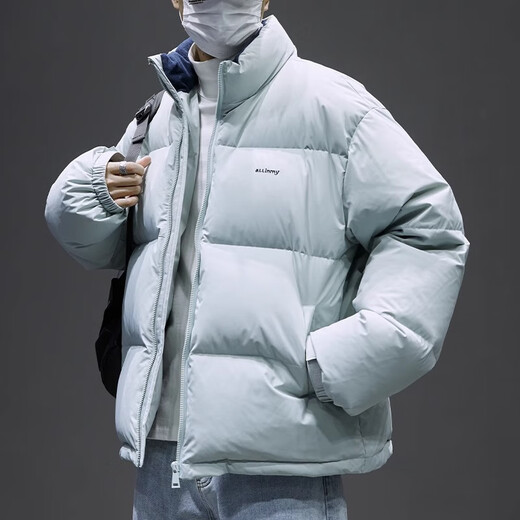 Woodpecker (TUCANO) down jacket men's winter short style national trend loose stand-up collar bread coat black thickened warm youth jacket silverbait white L