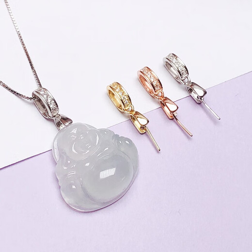 The same model as Yujingji Fat Donglai, focusing on quality, 18k gold buckle, thickened small pendant buckle, jade pendant buckle, pure l plated 18K, style 2 white gold