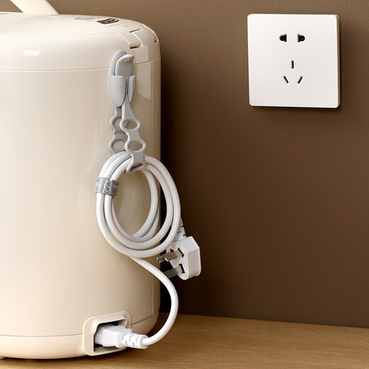 Yuanjia Plug Fixer Küchenwickler Mobile Ladekabel Datenkabel Organisation Netzwerk Leitungsleitungsspeicher D Hellgrau [starker Rückenkleber] Lichtbogenförmiger Klick