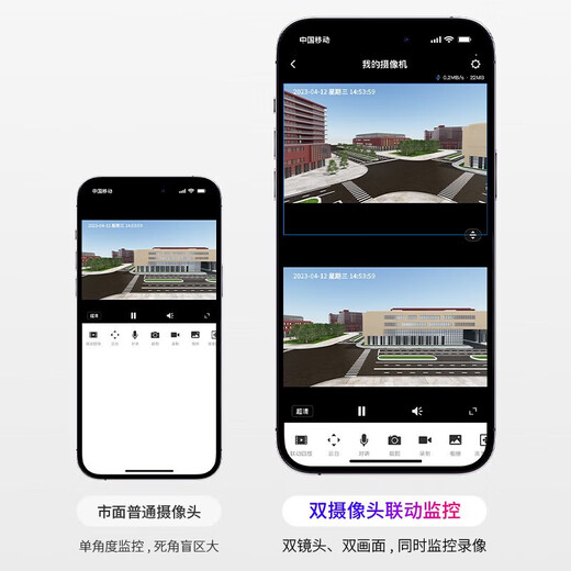 TP-Link-Überwachungskamera Home-Nutzung, hochauflösende drahtlose wasserdichte Kugelmaschine im Freien, mobile App Remote Home View, Vollfarbinfrarot Nachtsicht 360 Grad Panoramabläufe rotierende Gimbal-Version Monitor [Dual Lens | Dual Screen] 10 Millionen Power-Off-Akkulaufleben Version 32 GB Speicherkarte [kostenloses Upgrade auf 64 GB Karte]