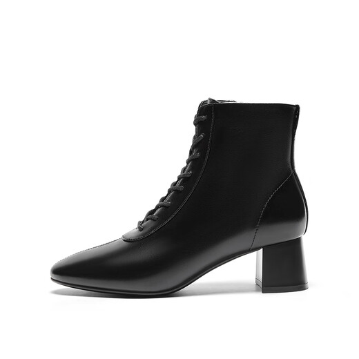 Wahre Schönheitshirschstiefel Winterhirschhaut Hochwehr und schlanke Modestiefel für Frauen Y3523DD3 Black 35