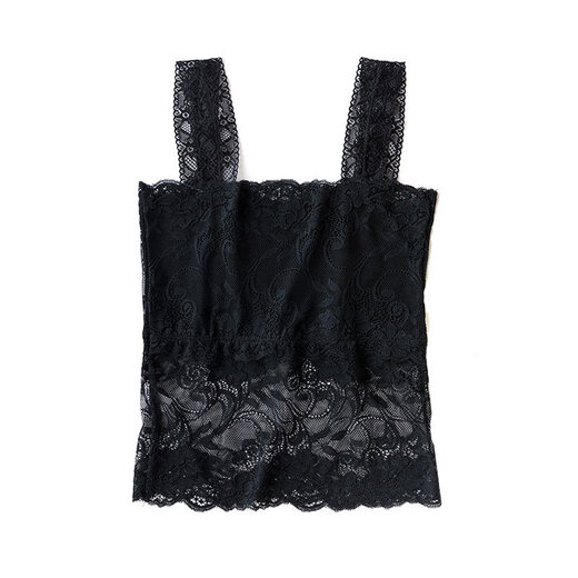 Summer mulberry silk sling wrap bra vest thin lace silk anti-exposure bra breathable flesh color XL