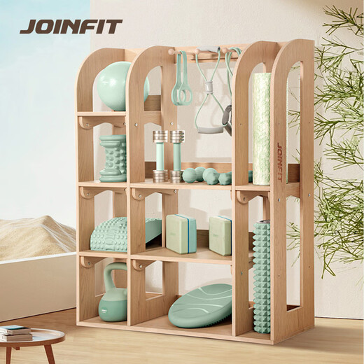 Jieying Fei Pilates yoga equipment storage rack gym personal training gadget hanger storage rack does not include yoga equipment three-hole storage rack - white oak color