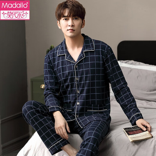 维多利亚的格调睡衣男士棉家居服长袖可外穿2022年新款套装春秋季 3882 M 体重50-