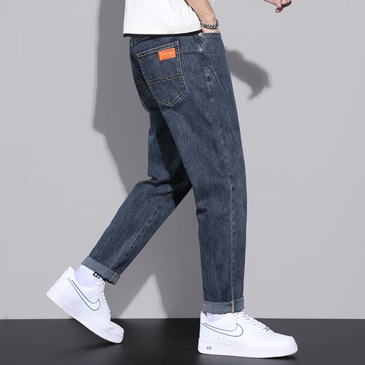 
Xiao Xueling jeans men's summer 2025 new thin pants men's trendy brand straight loose nine-point pants versatile men's clothing 6621 black + 6621 blue 33