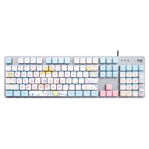 罗技（Logitech） K845有线游戏机械键盘104键DIY彩色键帽 电竞键盘吃鸡 背光金属面板 K845茶轴-可爱狗