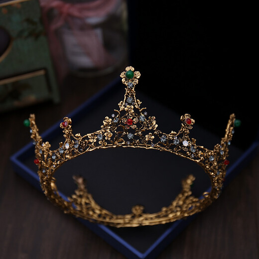 Shibomu Crown Crown Headdress Adult Ceremony Internet Celebrity European Retro Baroque Crystal Atmosphere Bridal Dress Accessories Birthday