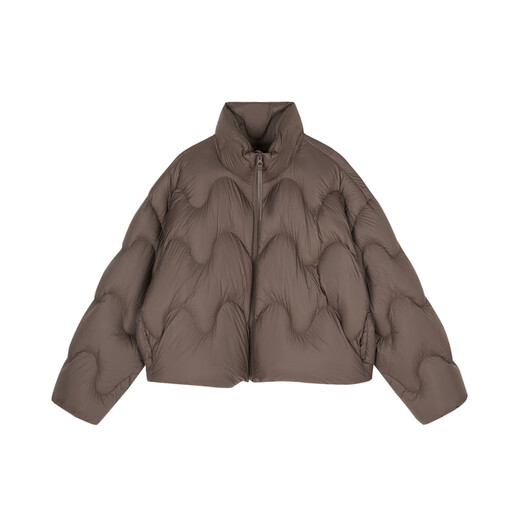 江南布衣（JNBY）【波朗尼】秋冬新品羽绒服女立领波浪设计短款休闲宽松5O0C12350 209/深棕 XS