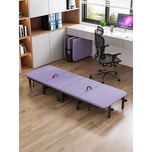 Sábanas plegables para una siesta de oficina portátil de 4 veces la cama de almuerzo de la cama de la cama del tablero de madera simple acompañada de gris cómodo engrosado 80 cm de 4 veces 190x