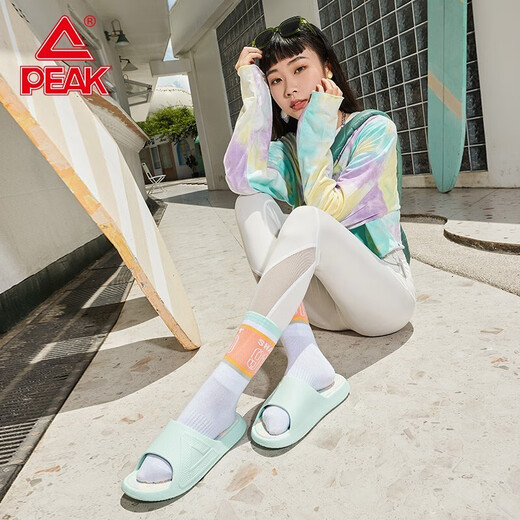 
Peak style extreme slippers women's shoes spring and summer new women's sandals sports slippers non-slip beach shoes comfortable home sandals gouache green E12138L 35
