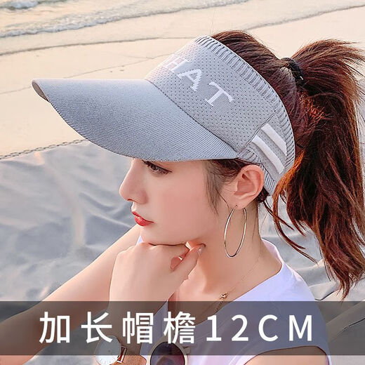 十方秀才2024新款太阳帽女夏季遮脸太阳帽春秋空顶防晒遮阳帽 MZ983四花-白色 均码