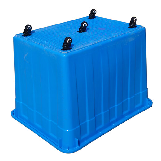 Wheeled turnover box trolley plastic water tank ready-made garment box clothing factory plastic box with wheels indoor storage box thickened extra thick 600L water tank can hold liquid 1105*885* white box + black polyurethane wheel