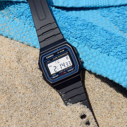 Casio Watch Fashionable Simple Retro Small Square Trendy Sports Versatile Electronic Watch Student Watch Examination Watch F-91W-1 Recommended by the Store Manager