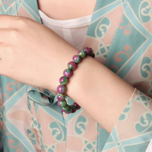 Bhiodha falling plum red emerald bracelet women's niche jewelry round bead single circle bracelet gift 10mm 7mm